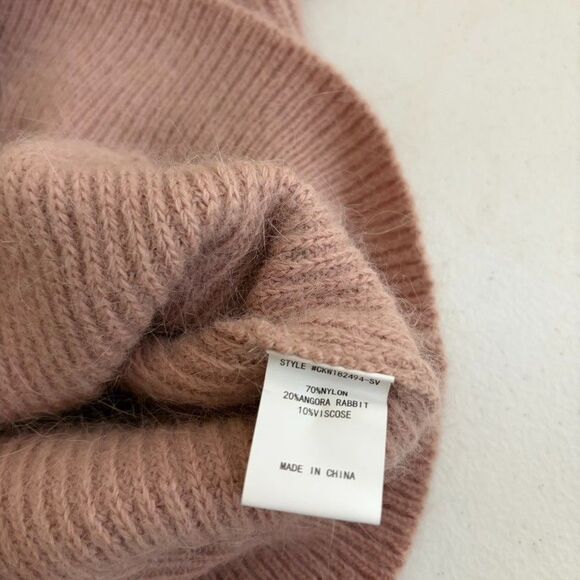 Code x Mode Tank Top Women's XS Angora Blend Sweater Fuzzy Cable Knit Beige - Picture 7 of 8